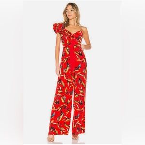 AMUR Brielle Red Floral Jumpsuit - Size 2
